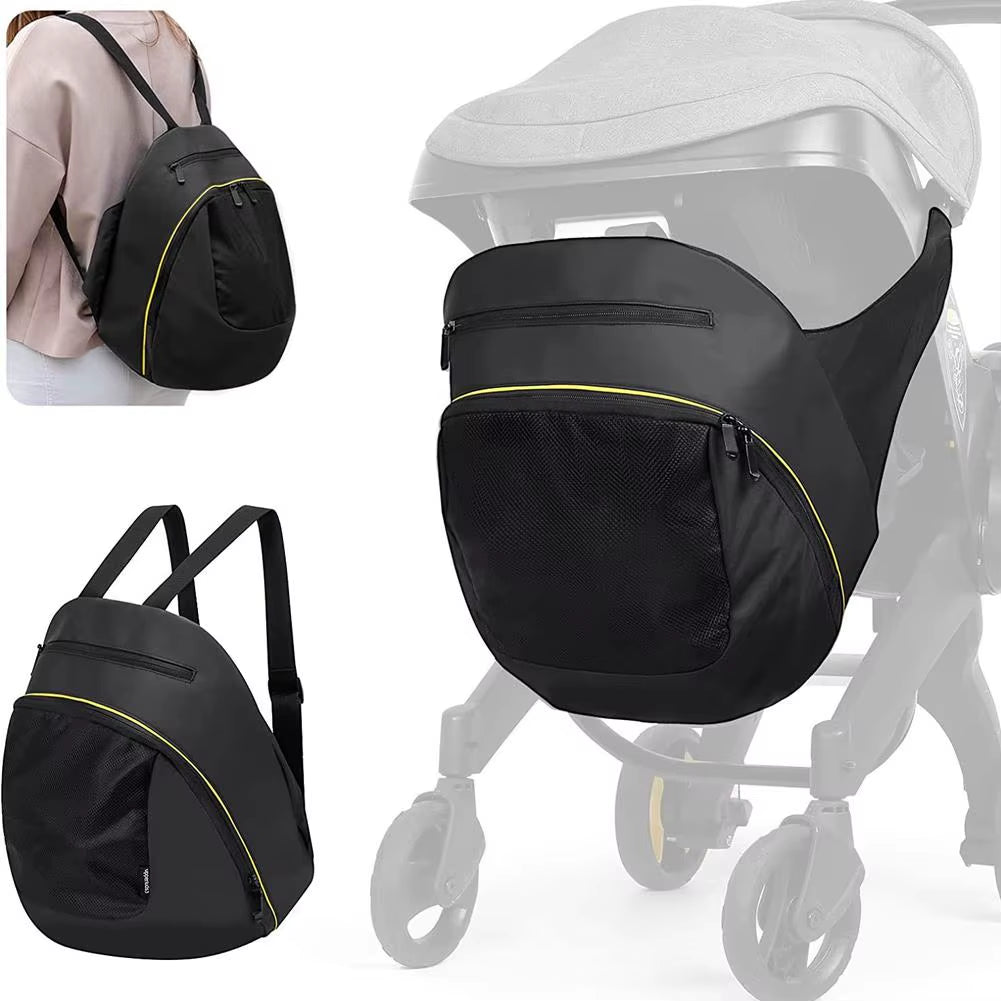 2 in 1 Black Mommy Storage Bag for Doona Stroller Accessories Portable Storage Case Mom Backpack Waterproof Diaper Bag