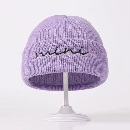 0-3Y Knitted Beanie for Baby Girls Baby Boys Winter Warm Hat Letter Mini Printed Knitting Bonnet Newborn Infant Knit Hat Beanies