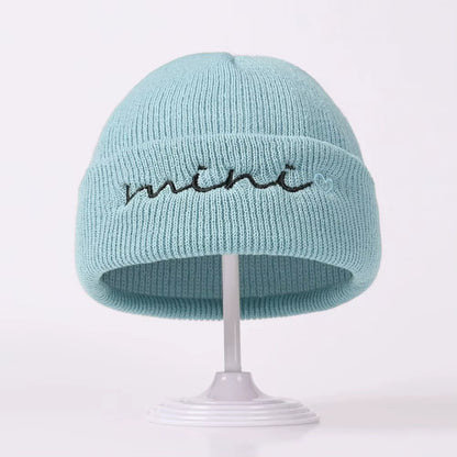 0-3Y Knitted Beanie for Baby Girls Baby Boys Winter Warm Hat Letter Mini Printed Knitting Bonnet Newborn Infant Knit Hat Beanies