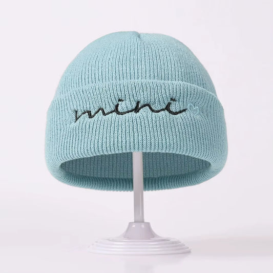 0-3Y Knitted Beanie for Baby Girls Baby Boys Winter Warm Hat Letter Mini Printed Knitting Bonnet Newborn Infant Knit Hat Beanies