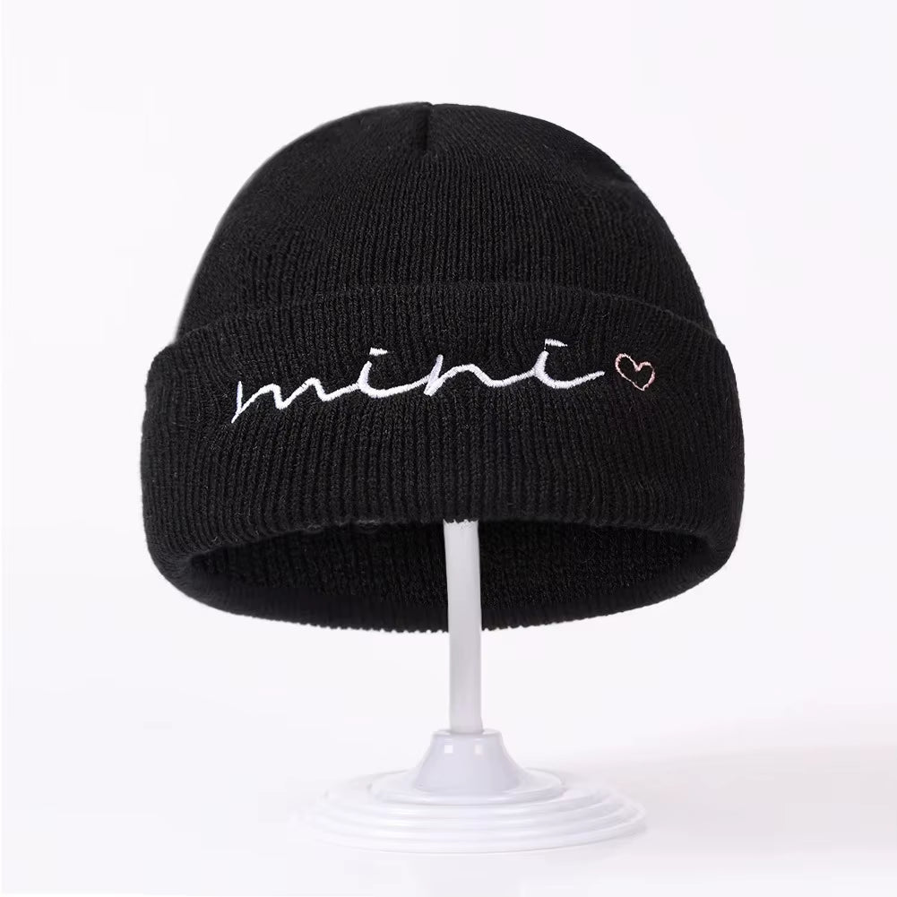 0-3Y Knitted Beanie for Baby Girls Baby Boys Winter Warm Hat Letter Mini Printed Knitting Bonnet Newborn Infant Knit Hat Beanies