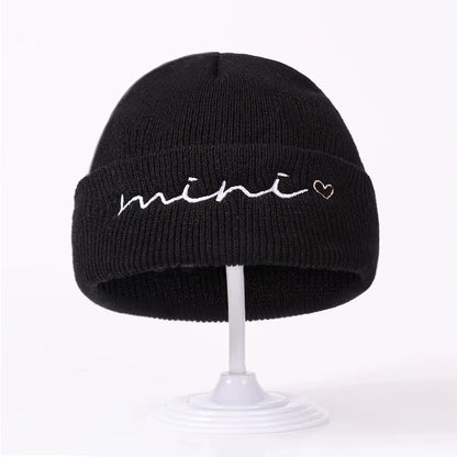 0-3Y Knitted Beanie for Baby Girls Baby Boys Winter Warm Hat Letter Mini Printed Knitting Bonnet Newborn Infant Knit Hat Beanies