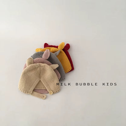 0-2 Years Baby Hat Autumn Winter Ear Rabbit Knitted Kids Hat Infant Girls Baby Boys Cute Wool Hat Baby Accessories Newborn
