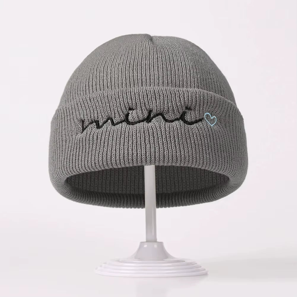 0-3Y Knitted Beanie for Baby Girls Baby Boys Winter Warm Hat Letter Mini Printed Knitting Bonnet Newborn Infant Knit Hat Beanies