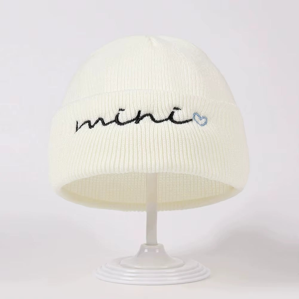 0-3Y Knitted Beanie for Baby Girls Baby Boys Winter Warm Hat Letter Mini Printed Knitting Bonnet Newborn Infant Knit Hat Beanies