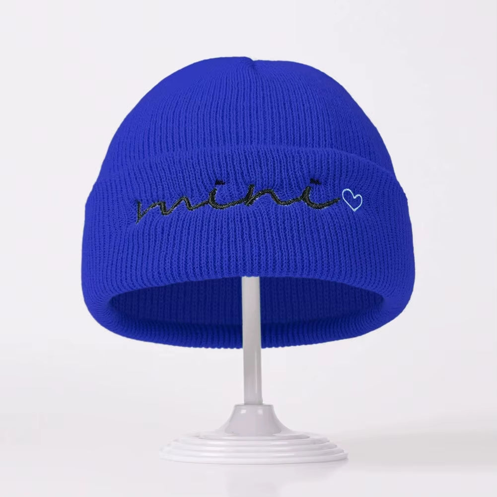 0-3Y Knitted Beanie for Baby Girls Baby Boys Winter Warm Hat Letter Mini Printed Knitting Bonnet Newborn Infant Knit Hat Beanies