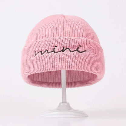 0-3Y Knitted Beanie for Baby Girls Baby Boys Winter Warm Hat Letter Mini Printed Knitting Bonnet Newborn Infant Knit Hat Beanies