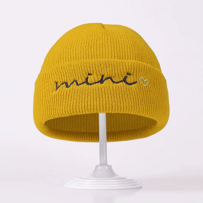 0-3Y Knitted Beanie for Baby Girls Baby Boys Winter Warm Hat Letter Mini Printed Knitting Bonnet Newborn Infant Knit Hat Beanies