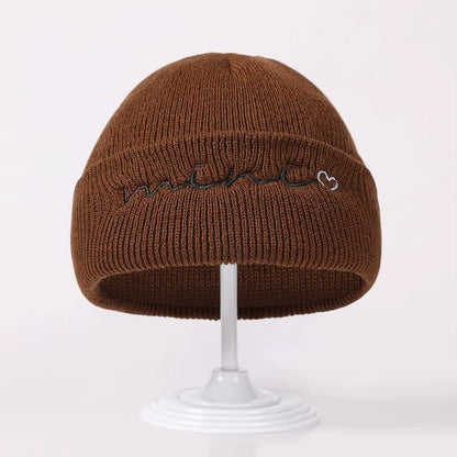 0-3Y Knitted Beanie for Baby Girls Baby Boys Winter Warm Hat Letter Mini Printed Knitting Bonnet Newborn Infant Knit Hat Beanies