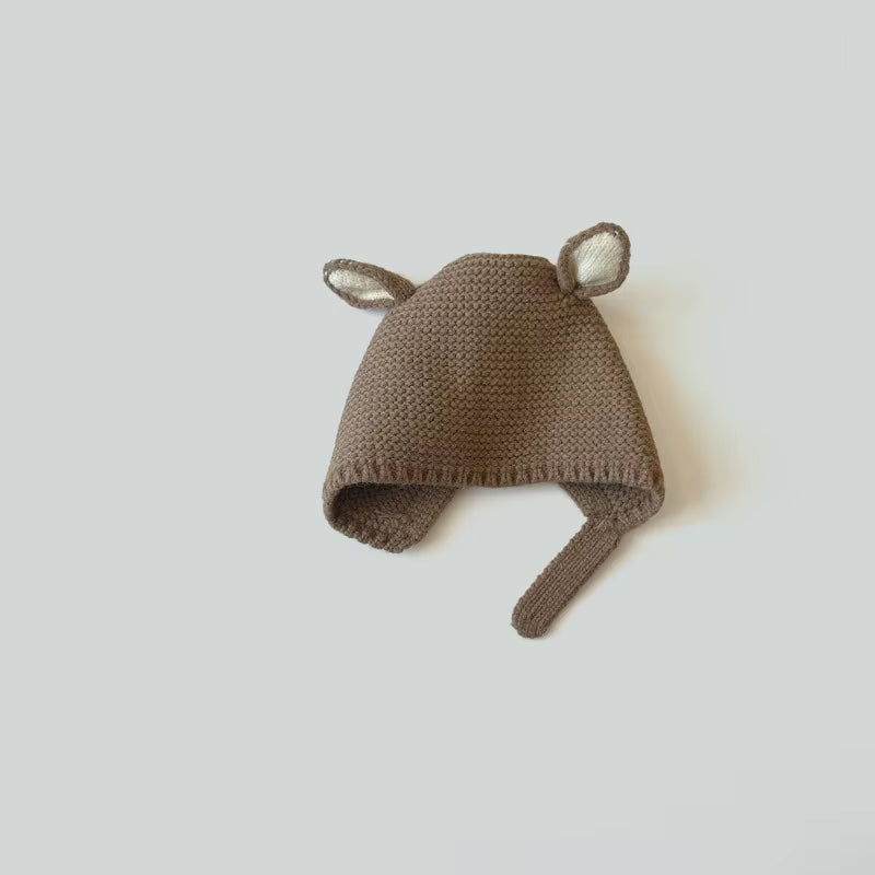 0-2 Years Baby Hat Autumn Winter Ear Rabbit Knitted Kids Hat Infant Girls Baby Boys Cute Wool Hat Baby Accessories Newborn