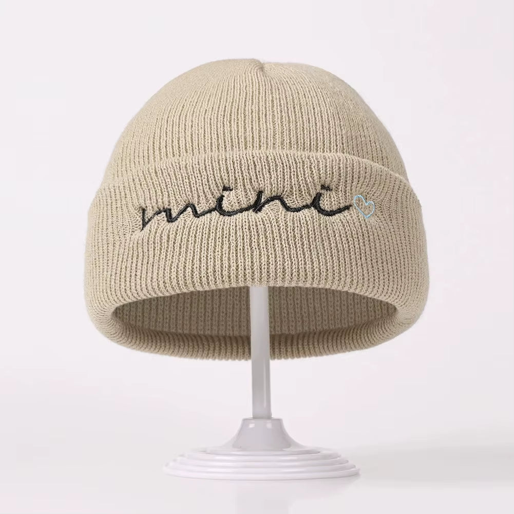 0-3Y Knitted Beanie for Baby Girls Baby Boys Winter Warm Hat Letter Mini Printed Knitting Bonnet Newborn Infant Knit Hat Beanies