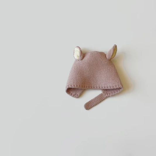 0-2 Years Baby Hat Autumn Winter Ear Rabbit Knitted Kids Hat Infant Girls Baby Boys Cute Wool Hat Baby Accessories Newborn