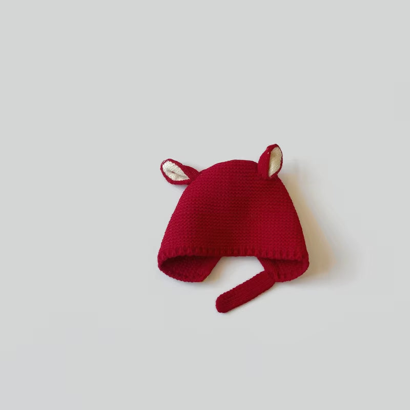 0-2 Years Baby Hat Autumn Winter Ear Rabbit Knitted Kids Hat Infant Girls Baby Boys Cute Wool Hat Baby Accessories Newborn