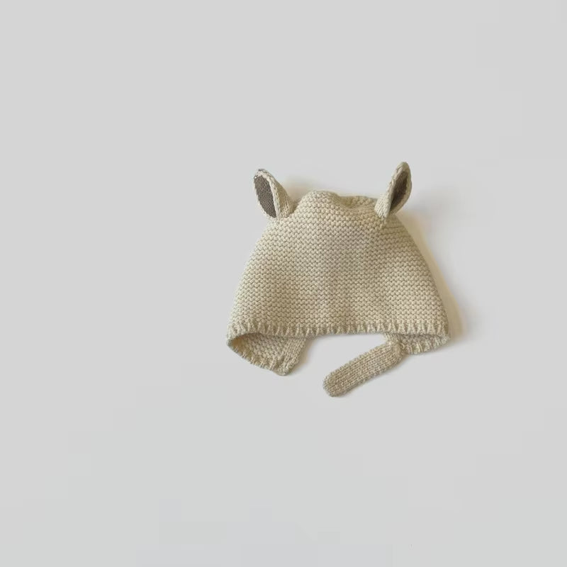 0-2 Years Baby Hat Autumn Winter Ear Rabbit Knitted Kids Hat Infant Girls Baby Boys Cute Wool Hat Baby Accessories Newborn