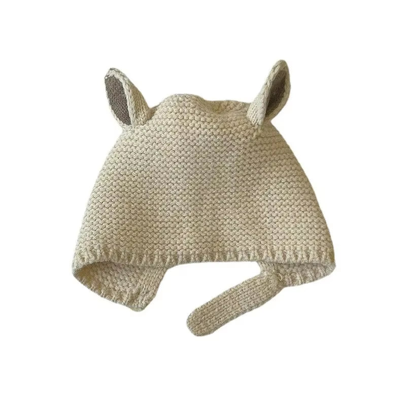 0-2 Years Baby Hat Autumn Winter Ear Rabbit Knitted Kids Hat Infant Girls Baby Boys Cute Wool Hat Baby Accessories Newborn