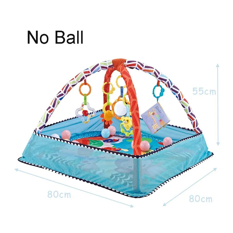 Offrez à votre bébé un espace sûr, confortable et ludique avec ce tapis d’éveil multifonction. Équipé d’une arche d’activités, d’une barrière de protection et de jouets suspendus, il stimule l’éveil sensoriel et moteur de votre enfant tout en garantissant sa sécurité. Parfait pour les moments de jeu, de détente ou de découverte, dès la naissance.