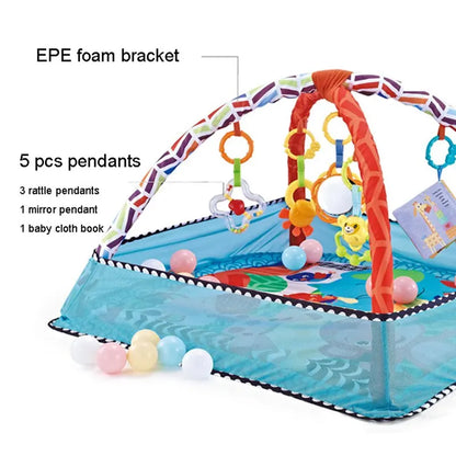Tapis de Jeu pour Bébé avec Arche d’Éveil – Tapis d’Éveil Multifonction avec Barrière, Aire de Jeu au Sol pour Tout-Petits, Tapis d’Activités pour Nouveau-nés, Jouet pour Enfants