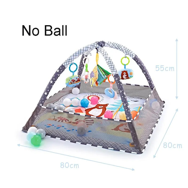 Tapis de Jeu pour Bébé avec Arche d'Éveil – Tapis d'Éveil Multifonction avec Barrière, Tapis de Sol pour Bébé Rampant, Centre d'Activités pour Tout-Petits, Couverture Ludique pour Nouveau-nés, Jouets pour Enfants