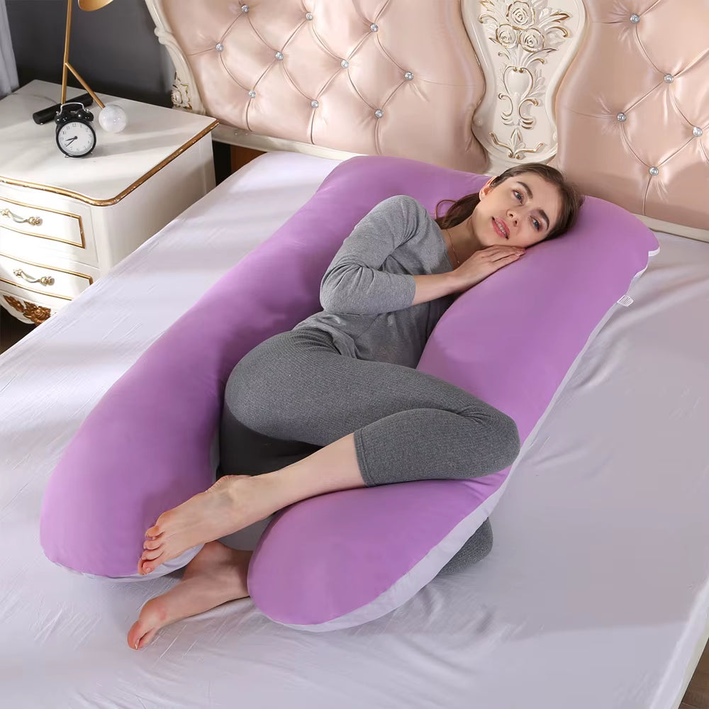 Pregnant Pillow Case Maternity Pillow Case Pure Cotton Cover Multifunction U-Shape for Pregnant Women