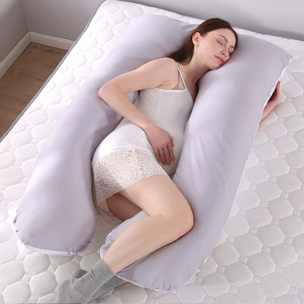 Pregnant Pillow Case Maternity Pillow Case Pure Cotton Cover Multifunction U-Shape for Pregnant Women