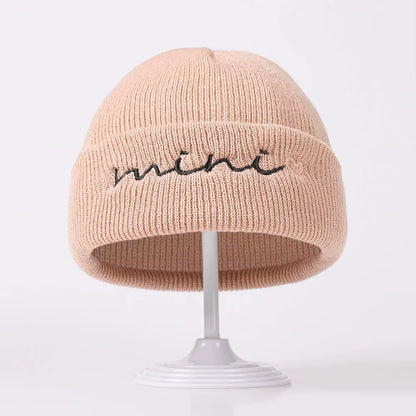 0-3Y Knitted Beanie for Baby Girls Baby Boys Winter Warm Hat Letter Mini Printed Knitting Bonnet Newborn Infant Knit Hat Beanies