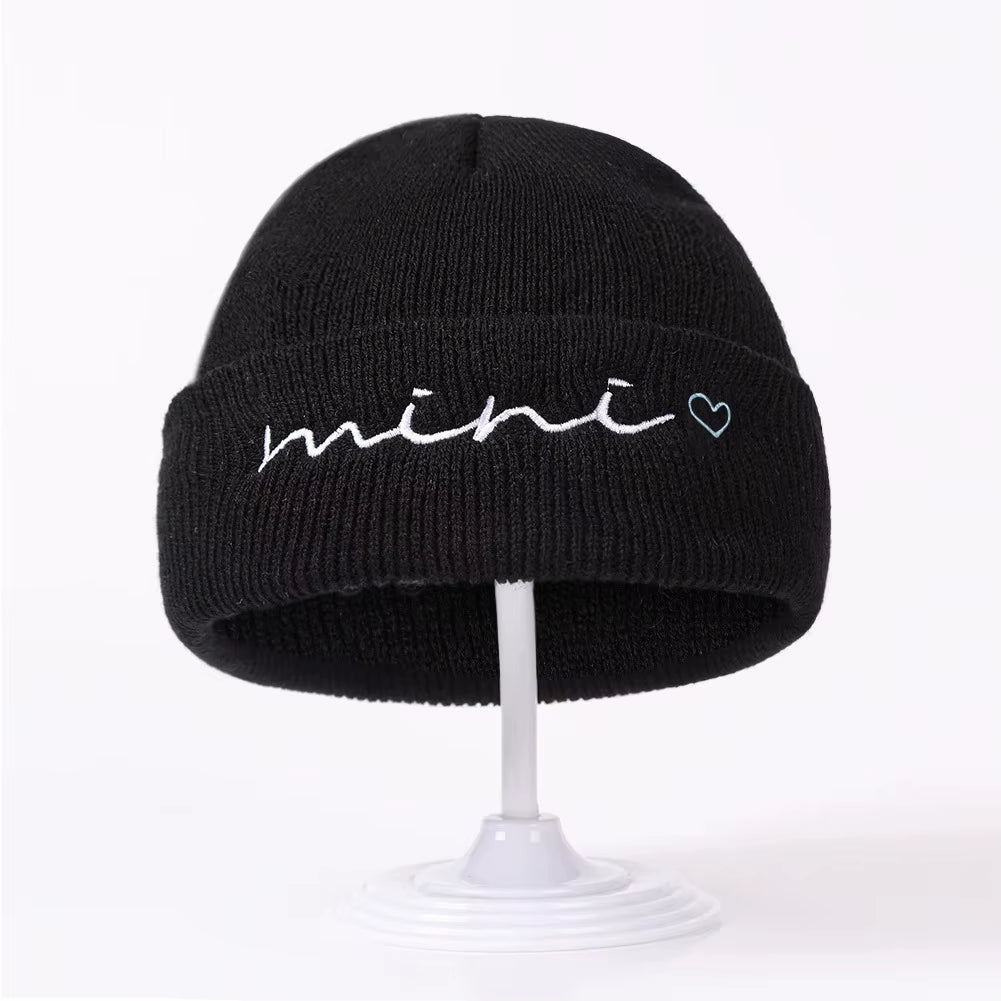 0-3Y Knitted Beanie for Baby Girls Baby Boys Winter Warm Hat Letter Mini Printed Knitting Bonnet Newborn Infant Knit Hat Beanies