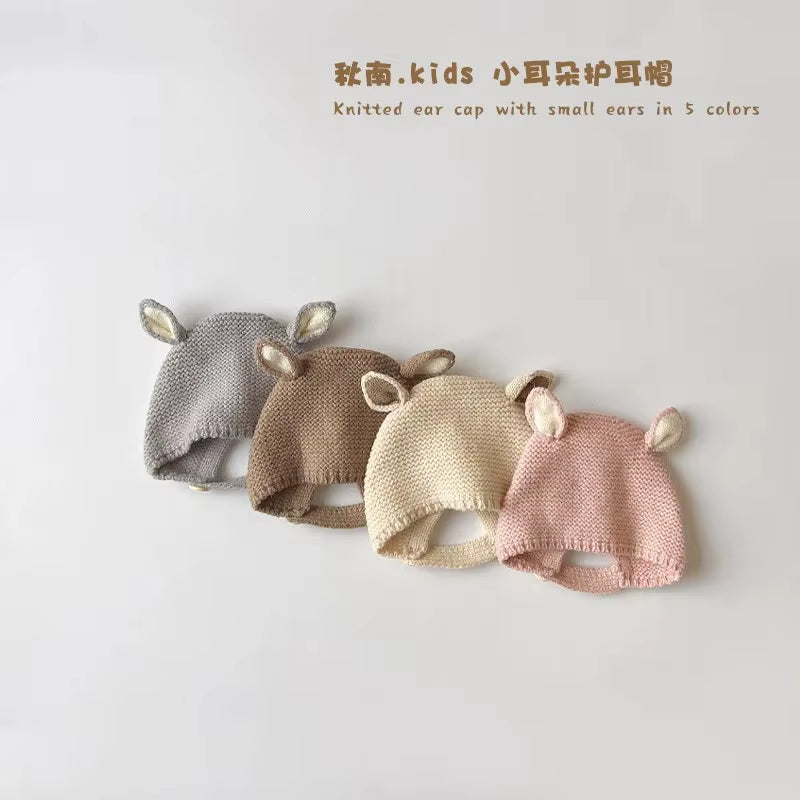 0-2 Years Baby Hat Autumn Winter Ear Rabbit Knitted Kids Hat Infant Girls Baby Boys Cute Wool Hat Baby Accessories Newborn