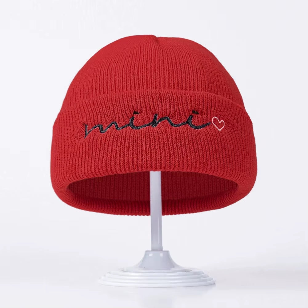0-3Y Knitted Beanie for Baby Girls Baby Boys Winter Warm Hat Letter Mini Printed Knitting Bonnet Newborn Infant Knit Hat Beanies